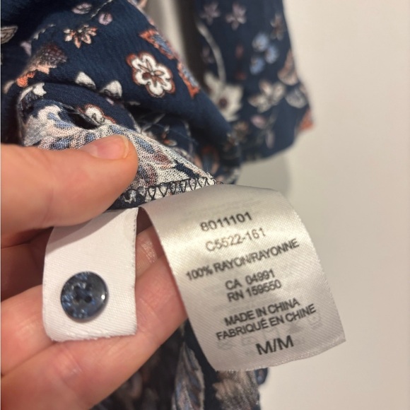 Hilary Radley Navy Floral Tunic Top Dress (M) - Picture 3 of 11